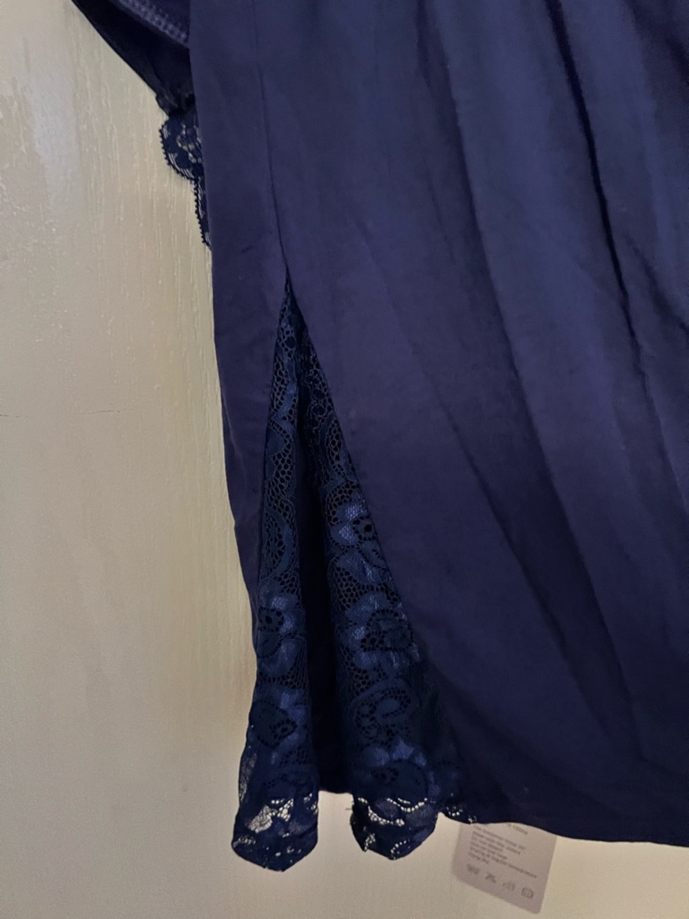 Classic Navy Lace-Trim Chemise Slip - Women - Picture 3 of 4